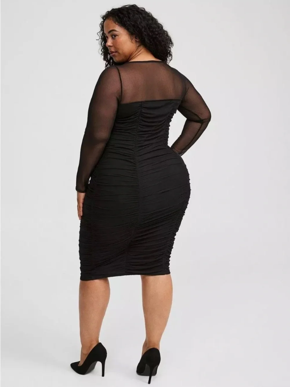 Torrid Mesh Long Sleeve Bodycon Dress NWT Size 3X - Picture 3 of 6